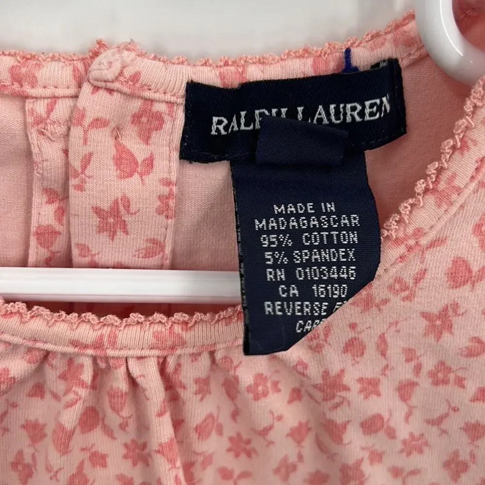 Ralph Lauren Girls Pink Long Sleeve Pullover Round Neck Top size 6